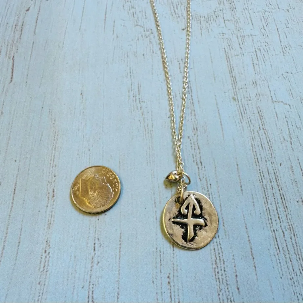 Silver‎ Sagittarius Double Sided Necklace